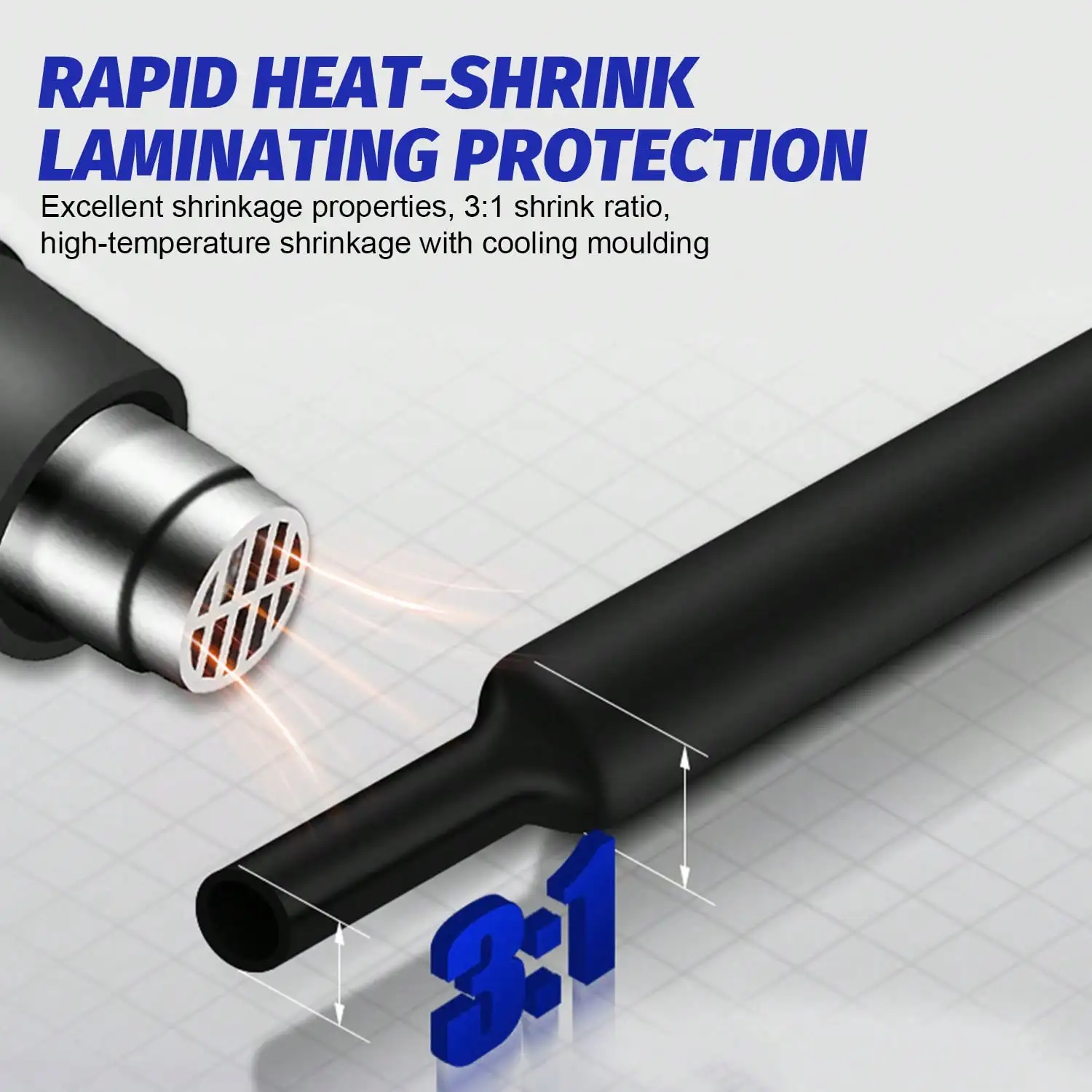 400Pcs 3:1 Adhesive Lined Heat Shrink Tubing Kit, Waterproof Flame Retardant Insulation Shrink Wrap Tube for Soldering Iron Work, PCB & Electrical Wiring Repair, Solder Joint Protection Assorted Black Heat‑Shrink Tubing Kit, Fast US Shipping`