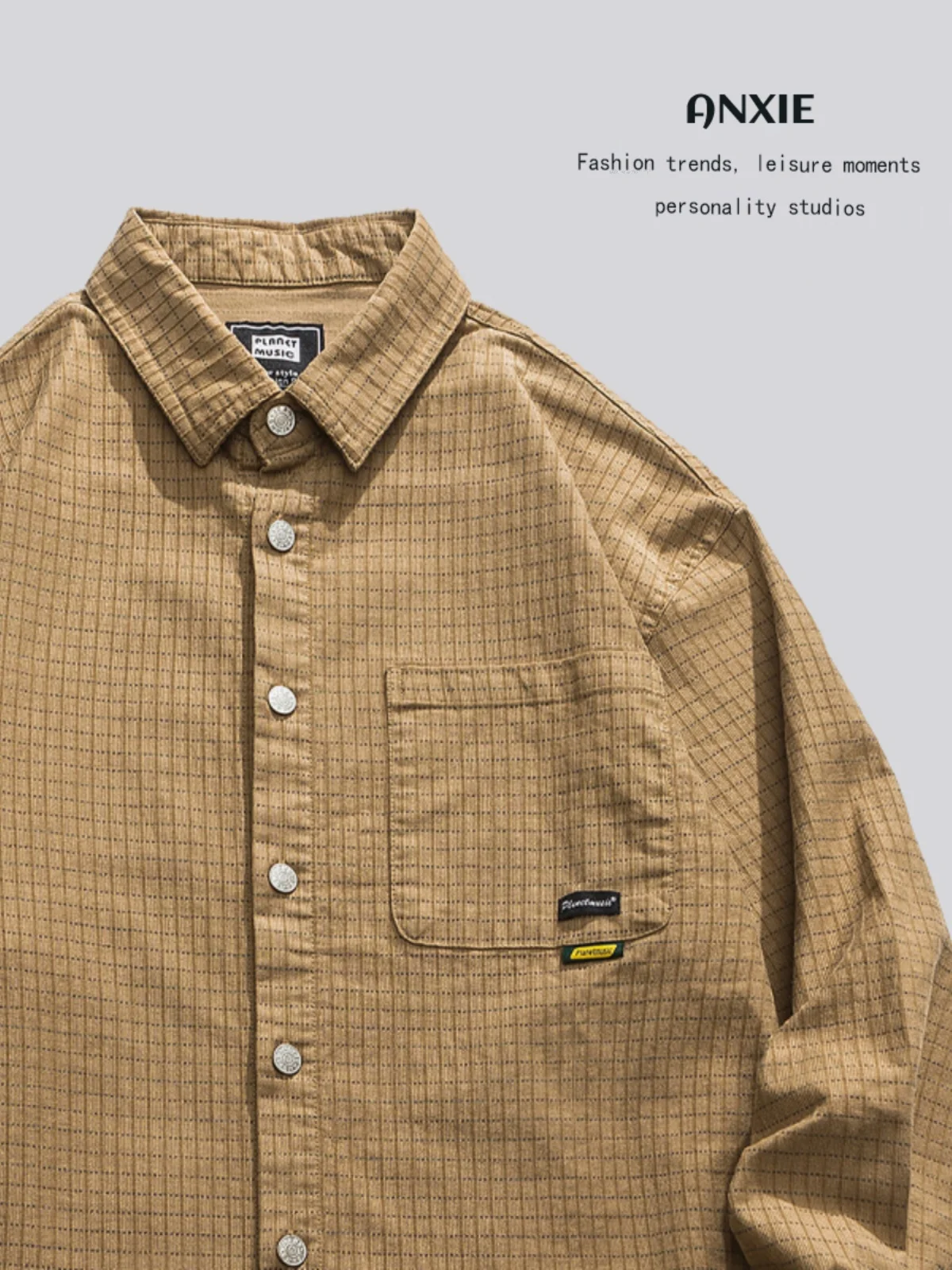 

Мужская джинсовая куртка ANXIE из вельвета в клетку, свободного кроя, с оригинальным дизайном, весна-осень, рекомендуемая модель