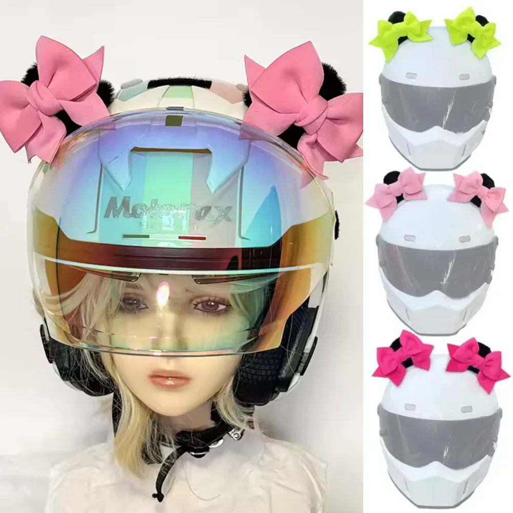

1Pair Motorcycle Helmet Decoration Bow Cat Ear Bow 3D Bow Ears Detachable Plush Ears Decoration Helmet Accessory Fashion