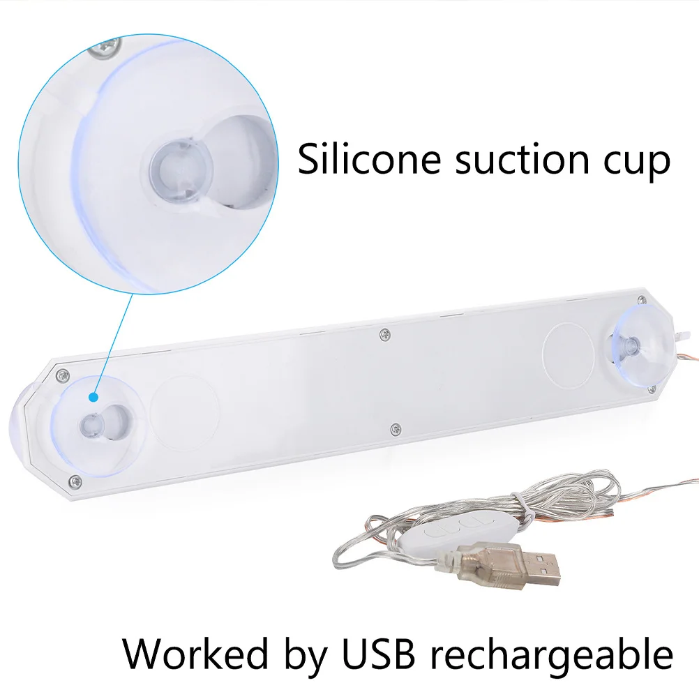 طقم إضاءة مرآة LED 5 يعمل بمنفذ USB، 10 سطوع، 3 درجة حرارة اللون، إضاءة ناعمة قابلة للتعديل بدون شفط انبهار #2