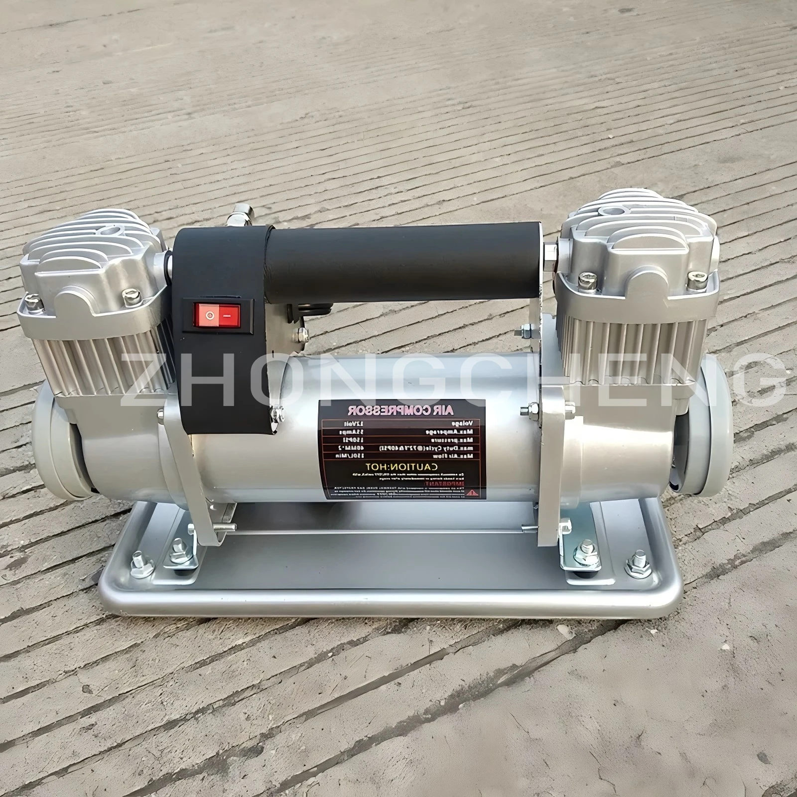 

Двухцилиндровый цельнометаллический быстрый внедорожный песочный насос Мощный автомобильный воздушный насос Воздушный компрессор высокого давления 480 Вт