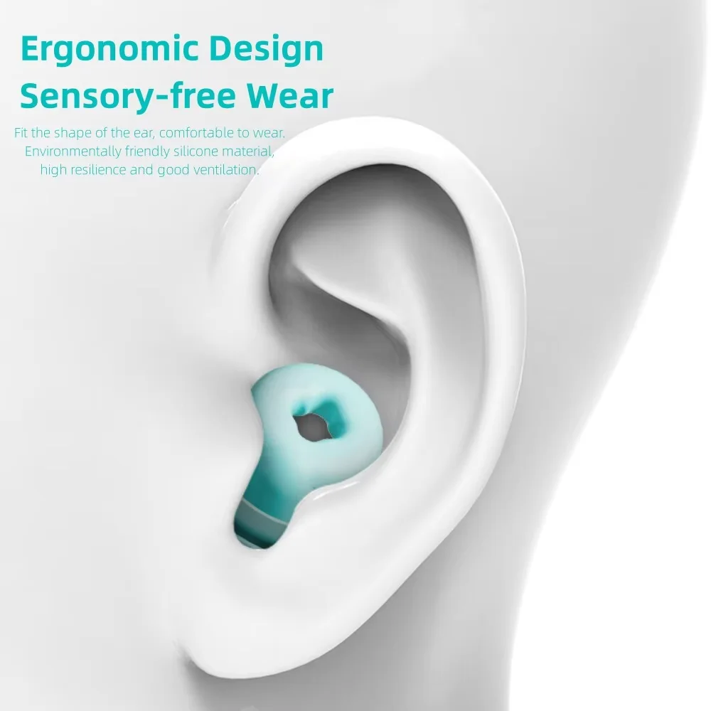 سدادات أذن من السيليكون للنوم، قابلة لإعادة الاستخدام، ناعمة مقاومة للماء، عازلة للصوت، سدادات أذن للنوم مضادة للضوضاء