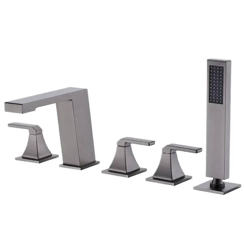 

2025 Cross-border exclusive all-copper bathtub shower faucet Hotel B & B faucet 5-hole cylinder-side shower
