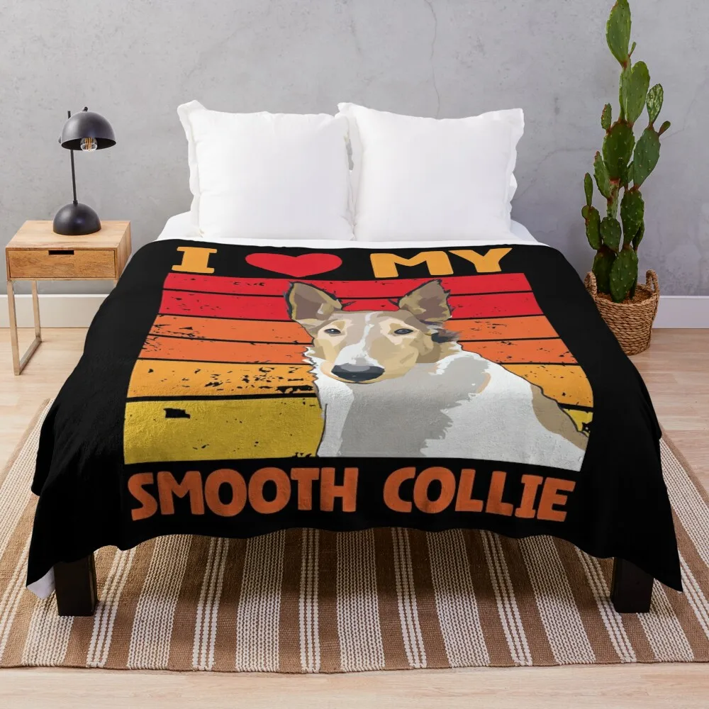 I Love My Smooth Collie Throw Blanket Decorative Throw Bed Blankets