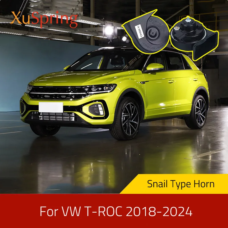 Głośniki samochodowe z klaksonem ślimaka Głośnik wysokotonowy Wysoki bas Wodoodporny gwizdek do VW T-ROC 2018-2024