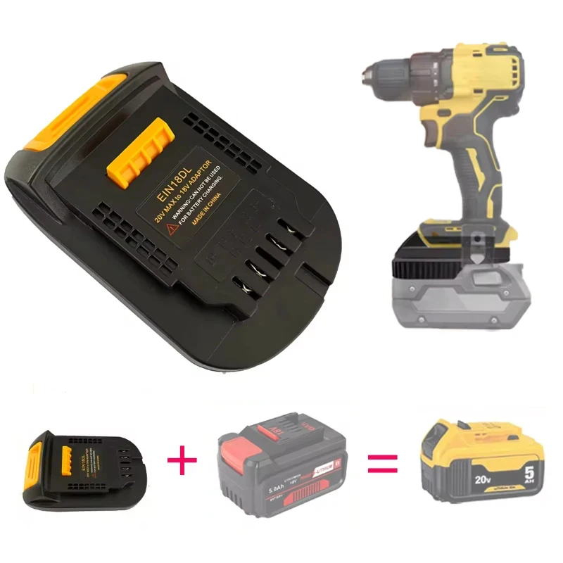 

For Einhell to for Dewalt Adapter for Einhell 18V Li-ion Battery Converter to for Dewalt 20v Battery Cordless Power Tools Drill