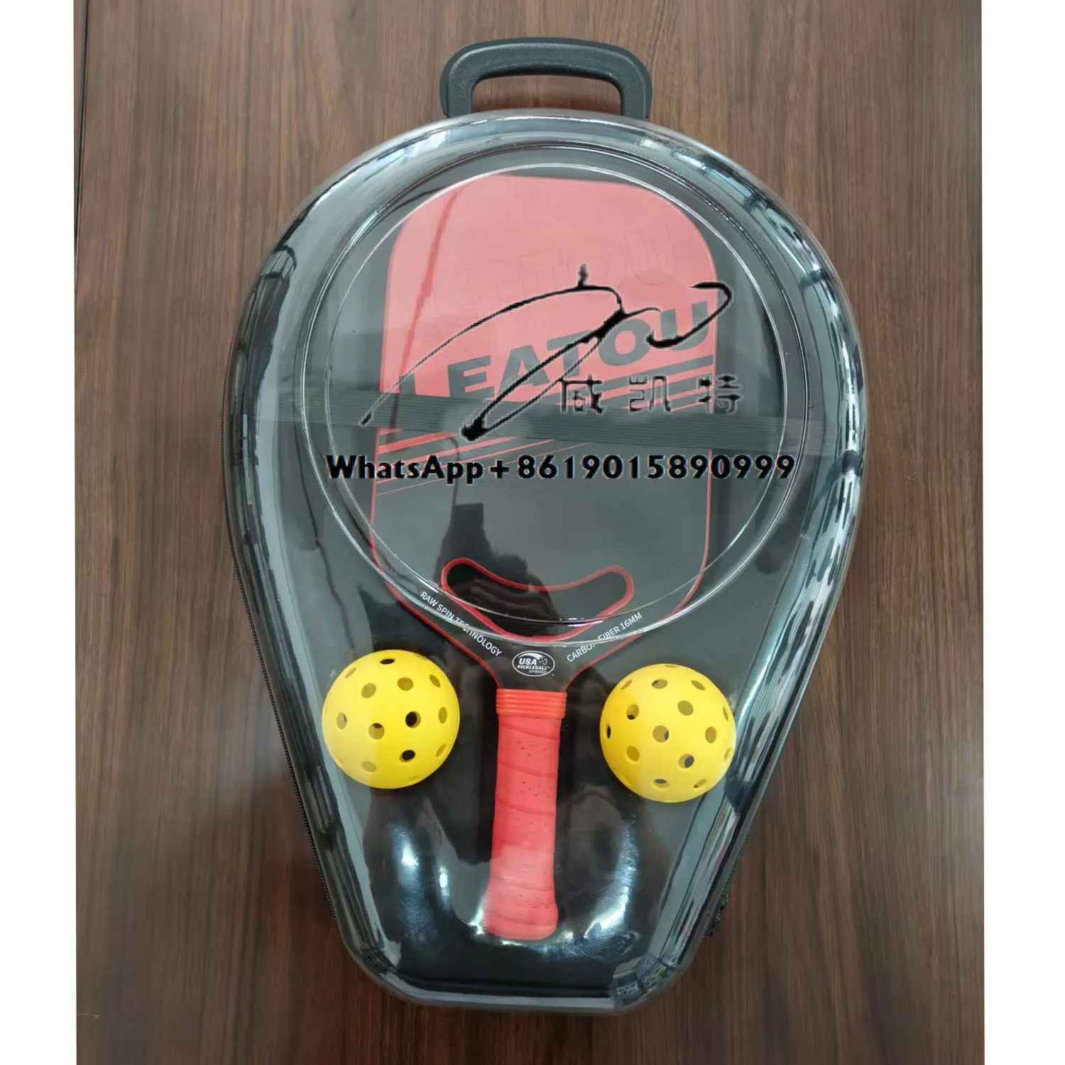 

Профессиональная ракетка для пиклбола из углеродного волокна для взрослых и детей, прочный безрамный дизайн с подарочной коробкой для тренировок спортсмена