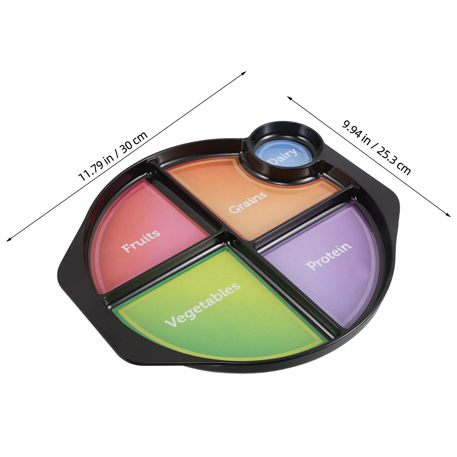 Portion Control Plate Balanced Eating Healthy Nutrition 4 Divided Sections for Protein Grain Fruit Veggies Adult Portion Control