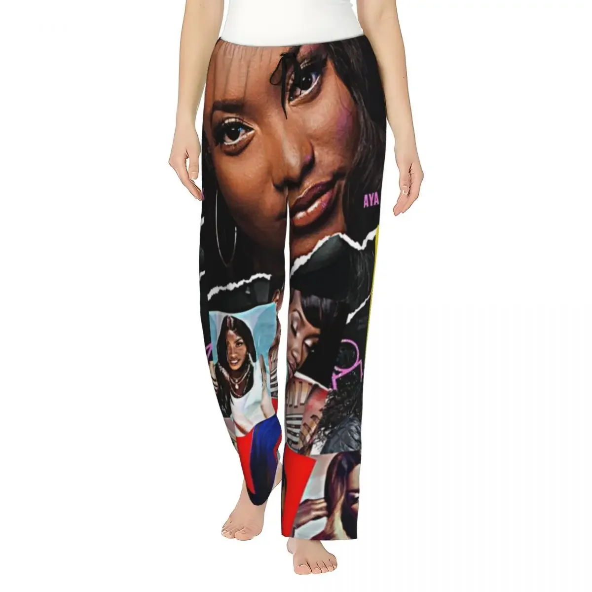 

Custom Aya Nakamura Women Pajama Pants Lounge Sleep Sleepwear Bottoms with Pockets