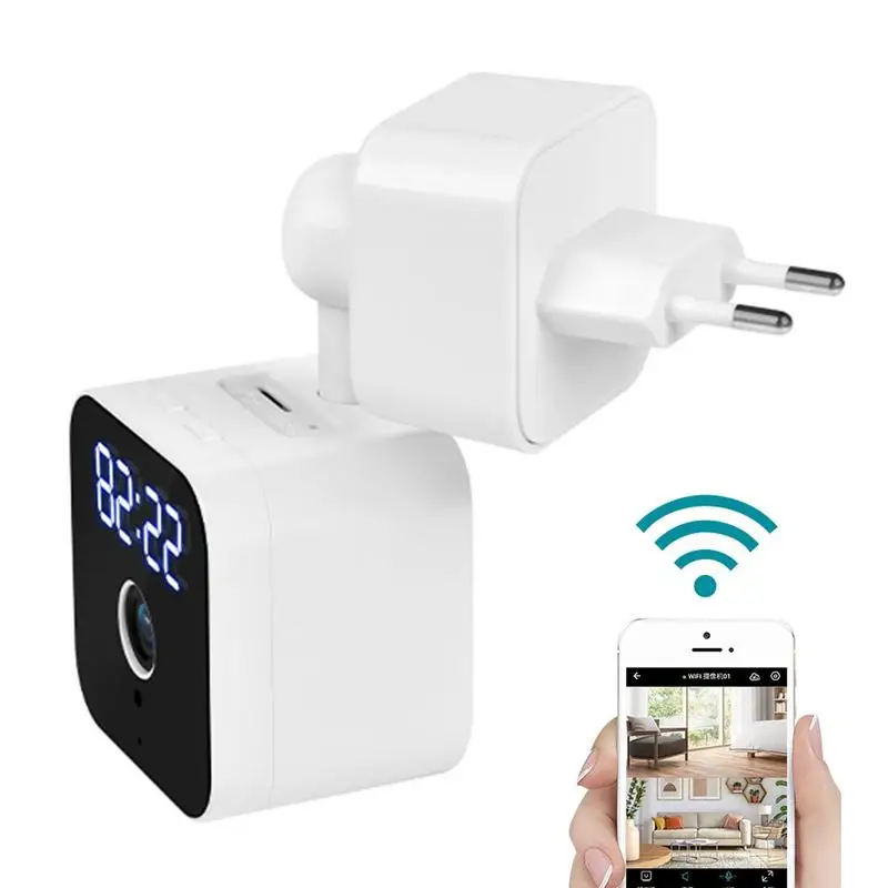 

WiFi Camera Indoor Wireless 1080P Hd Two-Way Audio WiFi Security Camera 360 Degree Indoor Plug-in Smart Security Camera Clock