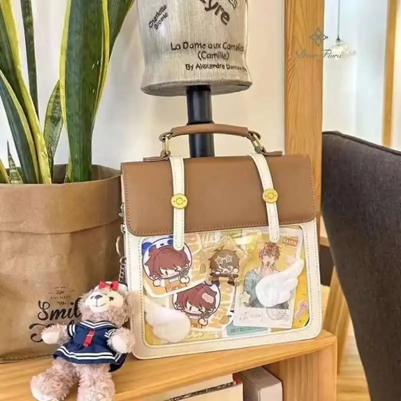 Fashion Cute Ita Backpack New JK Shoulder Lolita Messenger Crossbody Bag Girls Transparent DIY Display Handbag Y2K Mini Knapsack