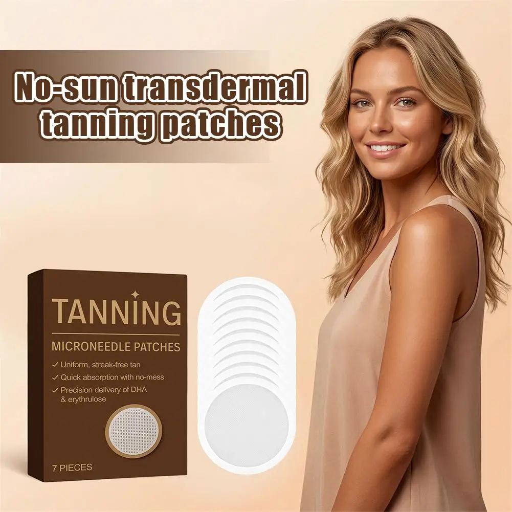 Sunless Tanning Microneedle Patches 7Pcs/Box Glow Tanning Self Tanner Sticker Moisturizing Skin Care Sunless Overnight Patches