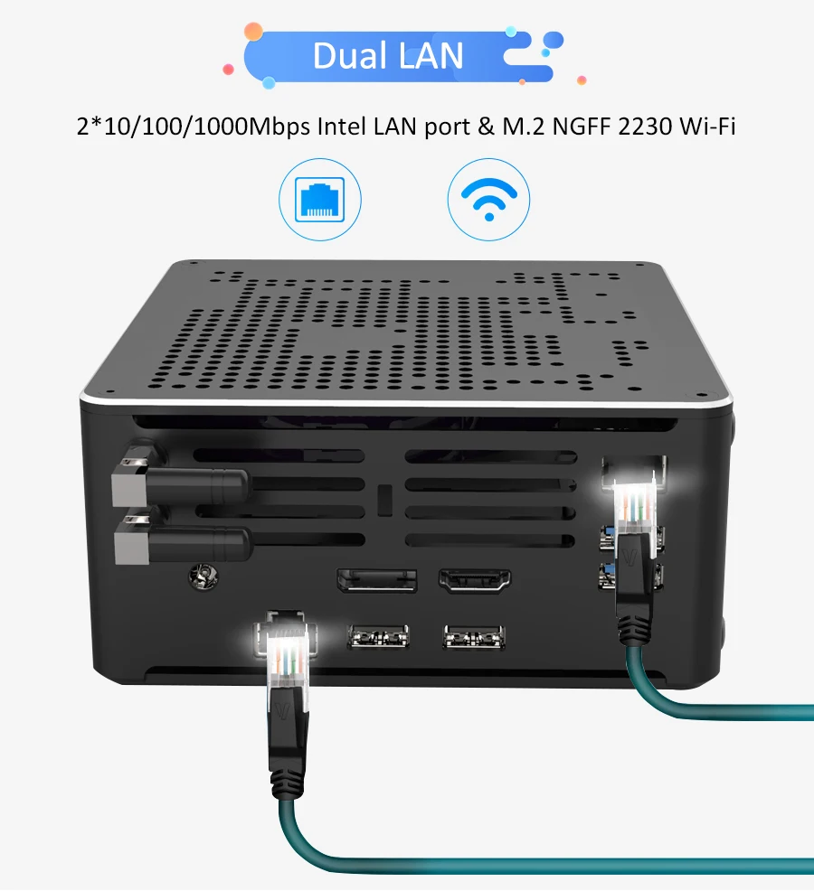 Intel Xeon 2176M Win11 Mini Gaming PC ECC RAM 2*DDR4 NVME 2Lans Office Gamer Desktop Mini Computer 2186M Web Server Host HD DP