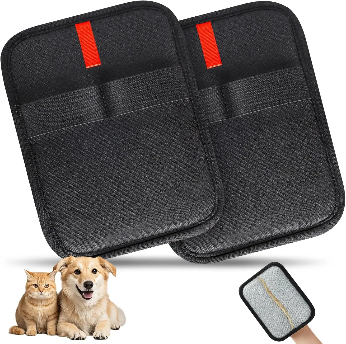 

2 Pcs Static Pet Hair Removal Gloves, Reusable Electrostatic Pet Cat Dog Hair Remover Grooming Gloves Brush Tool for Couch, Furn