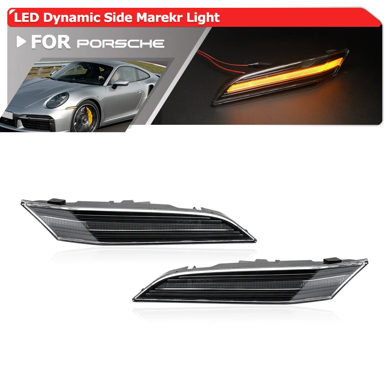 

For Porsche 911 992 Carrera 4 S 4S Targa Turbo GT3 2019- Dynamic Led Fender Side Marker Blinker Turn Signal Indicator 992953041C