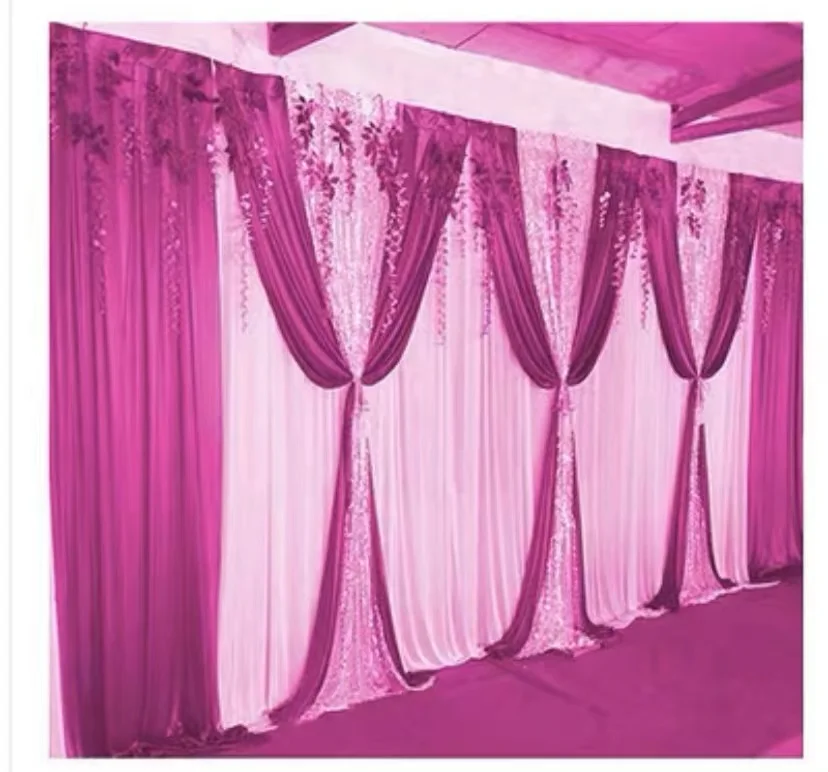 10ftx20ft Luxury Wedding Backdrop Stage Curtain With Bling Shiny Sequins Swags Drapes Wedding Party Stage Background Decoration