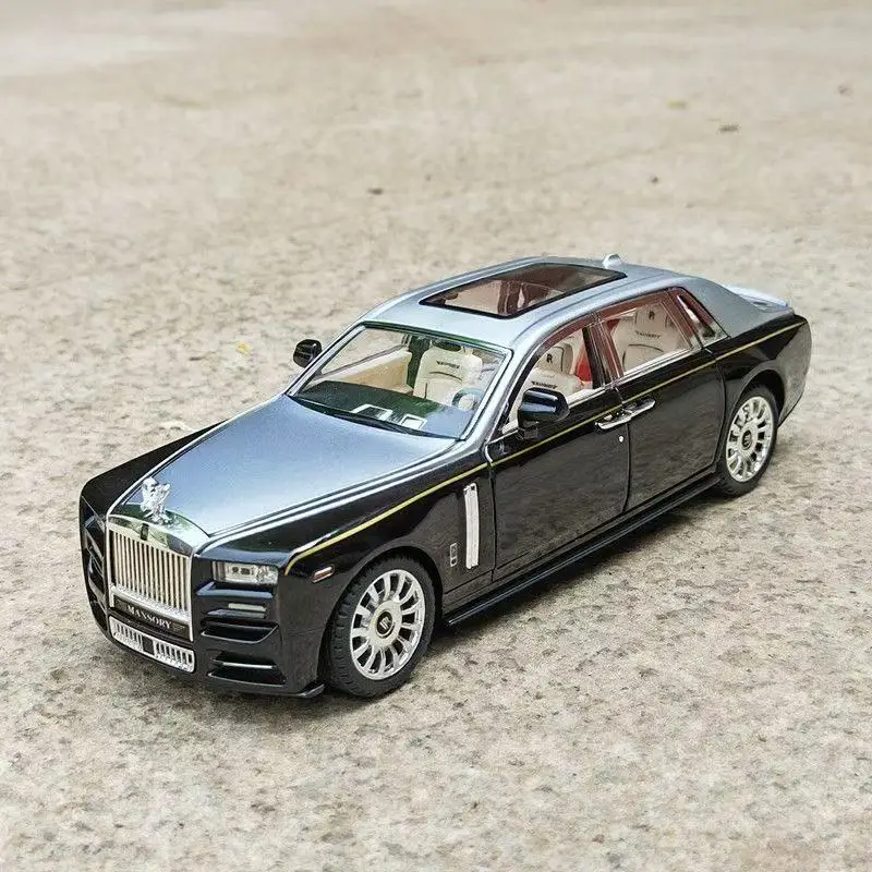 1:24 rolls-royce phantom liga modelos carro brinquedo diecasts veículos de metal simulação som luz puxar para trás função brinquedos carro a428