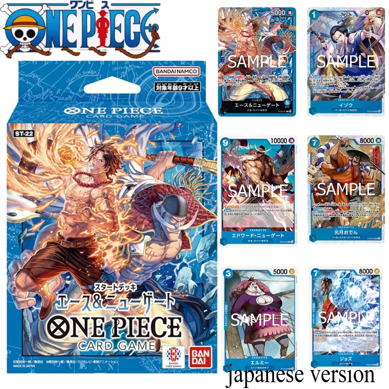 

Официальная цельная карточная игра OPCG ST-22, стартовая колода, японская версия, Ace & Whitebeard Tribute Bandai, герметичная мемориальная коллекция