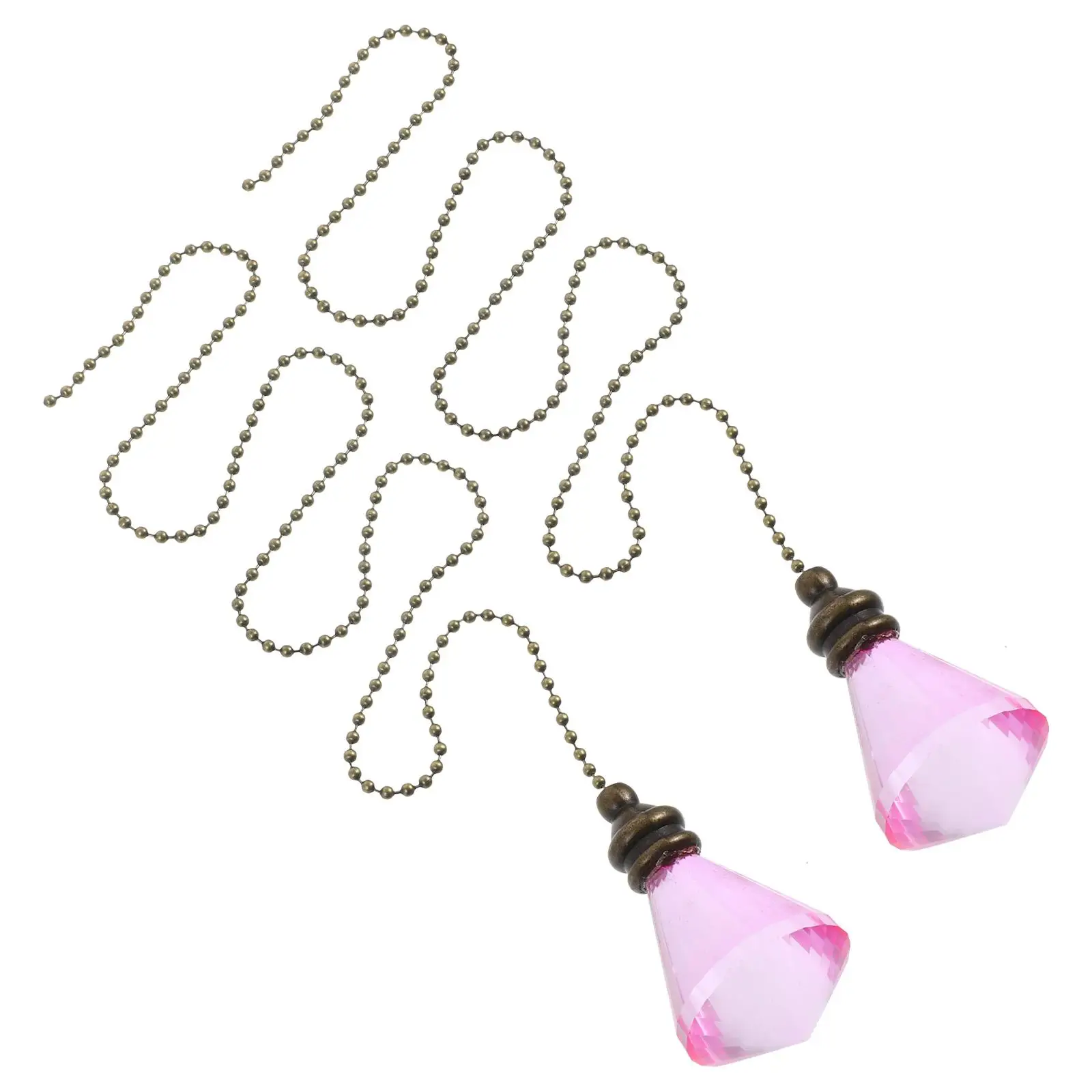 2 Pcs Crystal Pendant Lighting Ball Glass Ceiling Fan Pull Chain Beaded Fan Pulls Lamp Chains Brightness Adjustable