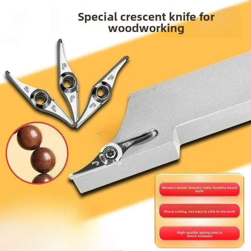 

CNC Woodworking Tungsten Steel Single Edge Crescent Cutters Wood Bead Ball Cutters Semicircular Turning Tools Prayer Bead