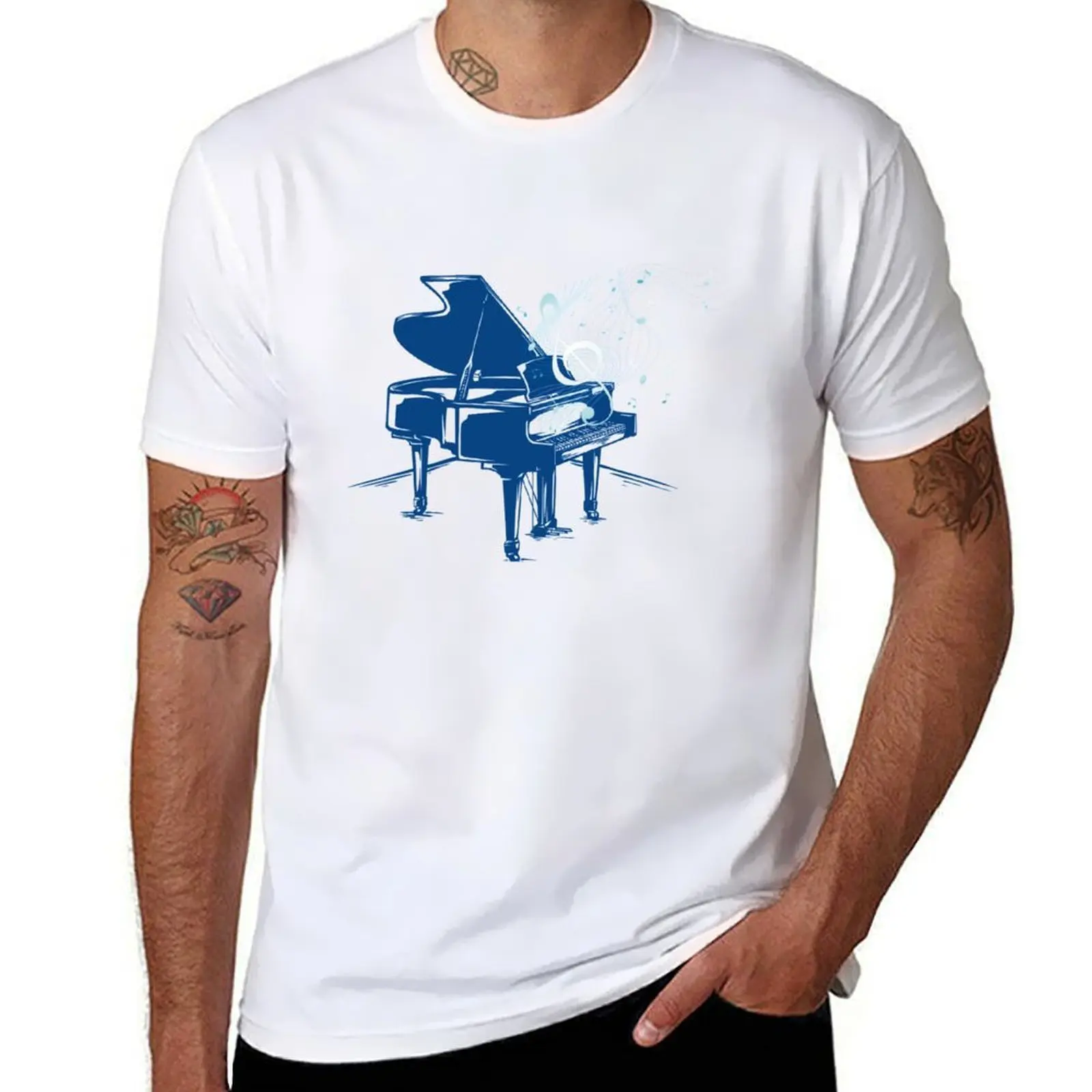 

Musician Piano Pianist T-Shirt cotton t shirts man 100% t shirts for man graphic vintage T-Shirt