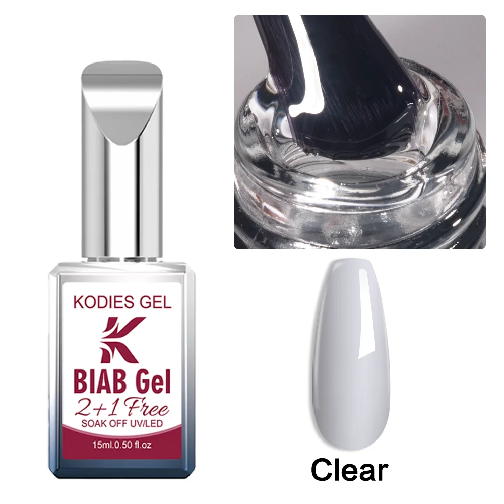 KODIES GEL Biab Builder Nagelgel in een flesje, HEMA-vrij, TPO-vrij, gel nagellak, manicure, semi-permanente UV nagelkunst, nagelverlenging