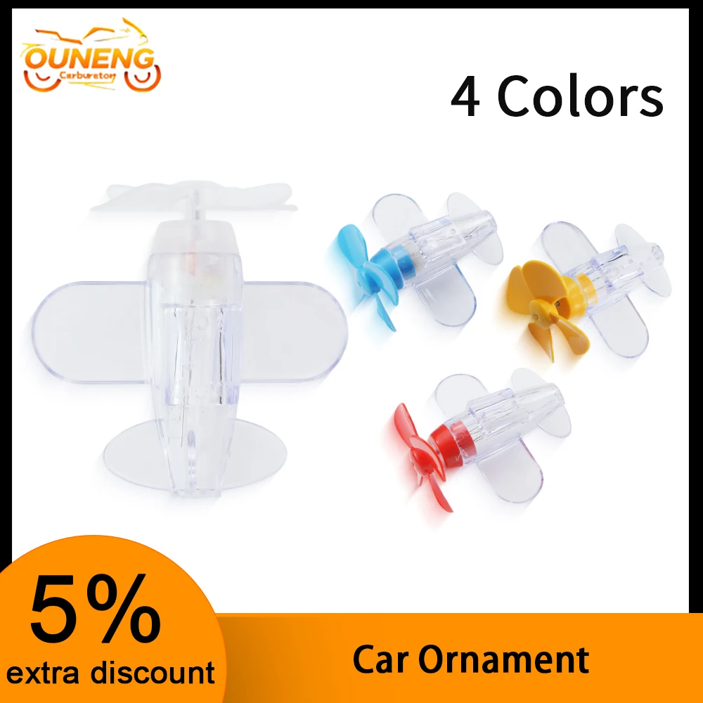 

Auto Motorbike Wind Powered Luminous Mini Plane Ornament Universal Dashboard Interior Decor Accessories