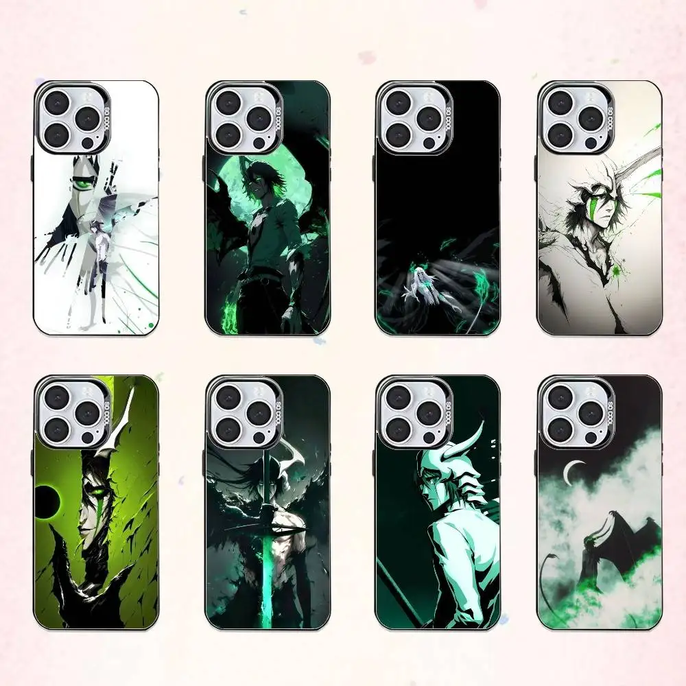 

Anime U-Ulquiorra Cifer Phone Case For iPhone17,16,15,14,13,12,11 Plus,Pro Max Colored Silver Plated Inside Cover