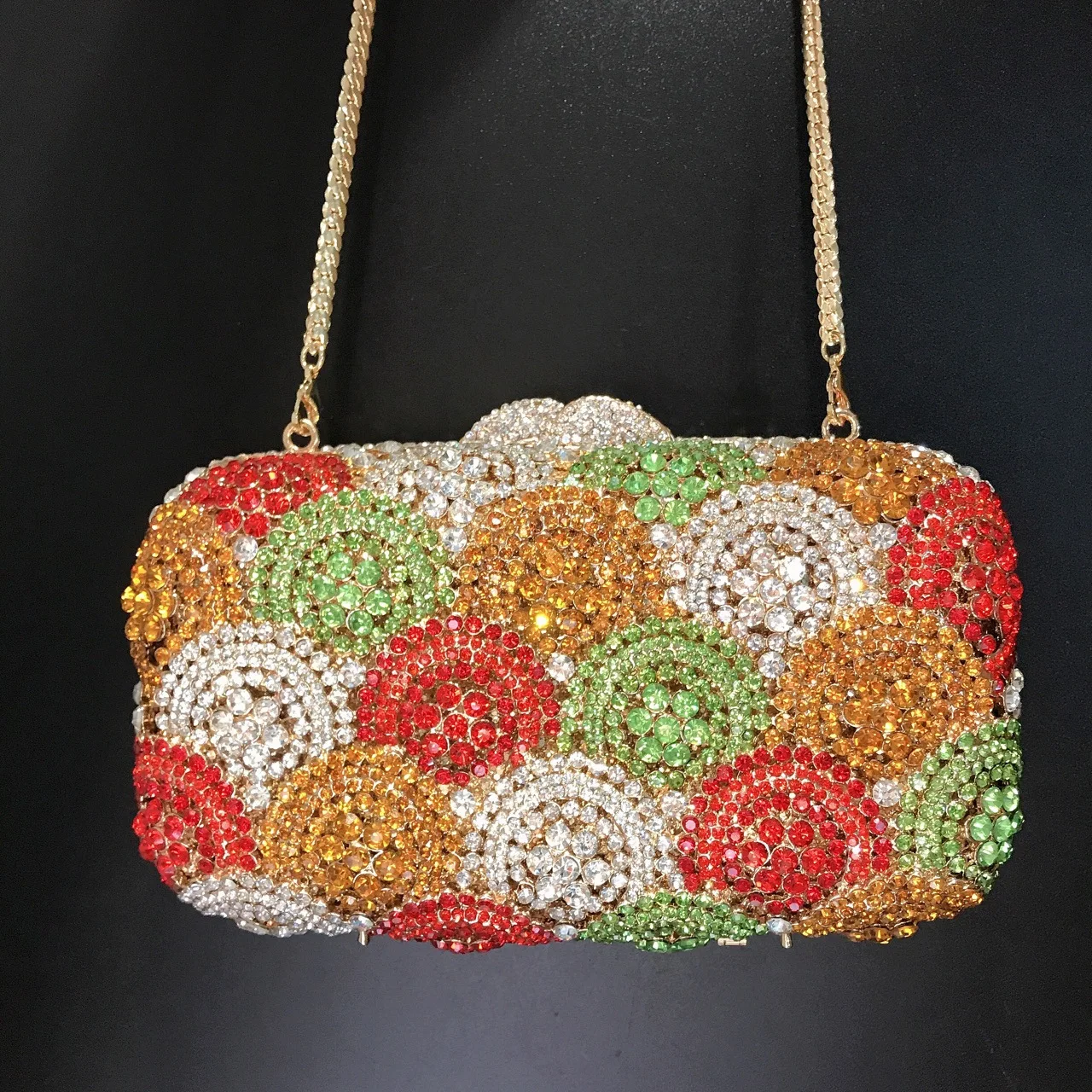 Diamond Dinner Metal Hard Box Bag Banquet Hand Rhinestone Women's Bag Clutch Purse Hand Bag Ladies Pochette Soirée Femme Mariage