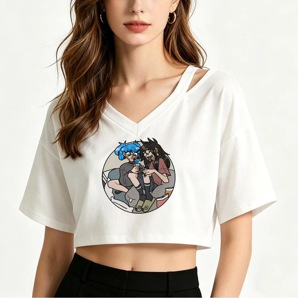 Camiseta corta Sally Face para mujer, divertida camiseta de verano con meme de moda coreana, camiseta divertida en oferta, estilo baddie emo harajuku