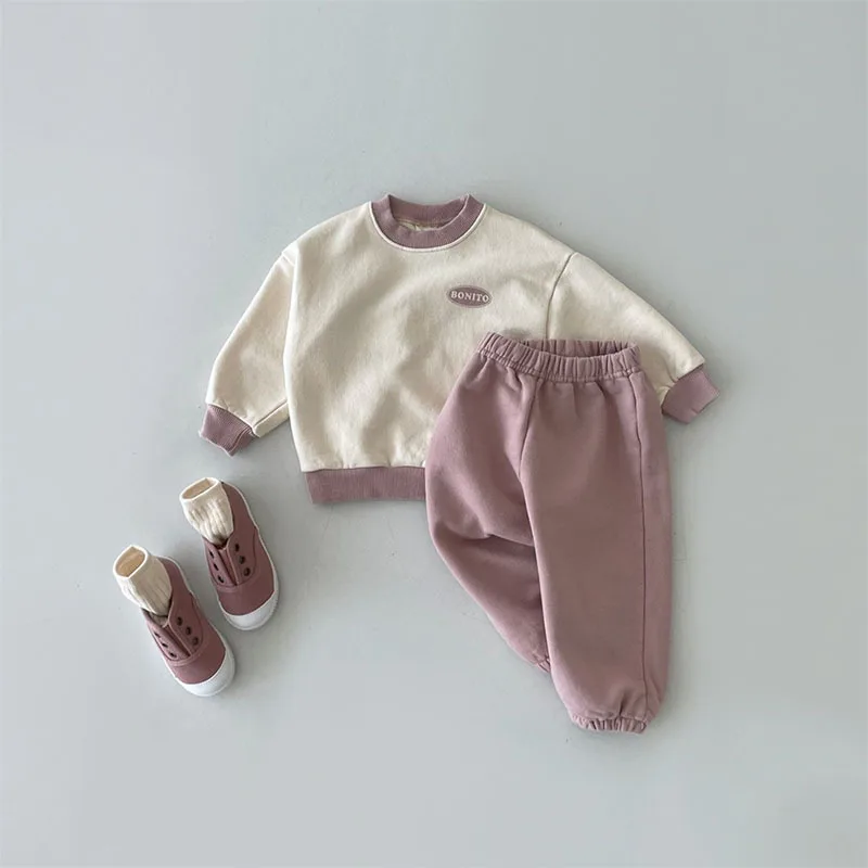 2024 Korea Style Baby\'s Sets Spring Autumn Soft Cotton Baby Clothing Set Casual  Baby Girl Toddler Boys Clothes Suit