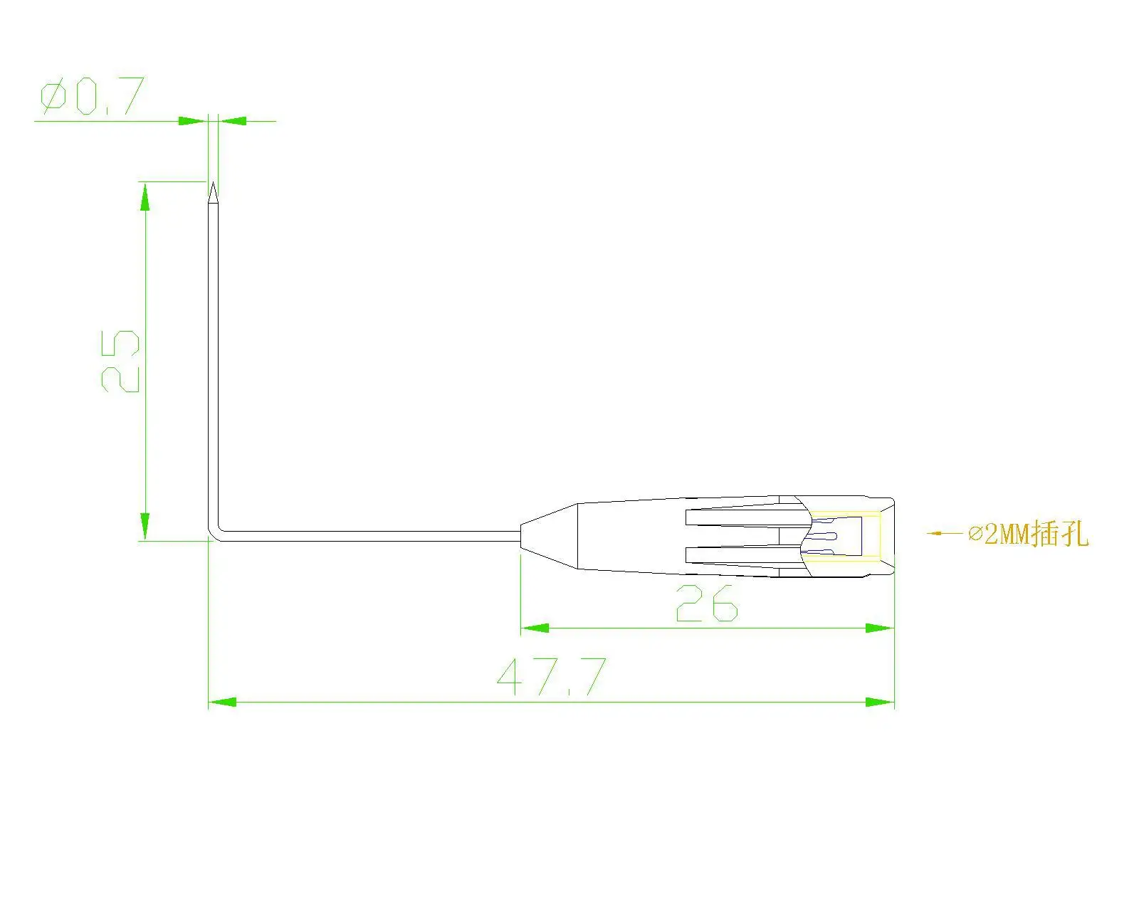 Rücksonden-Instrumentenzubehör: Prüfspitze für Multimeter mit 2mm Schnittstelle, 0,7mm Feindurchmesser, feiner Tester zum Durchstechen – Detail 11