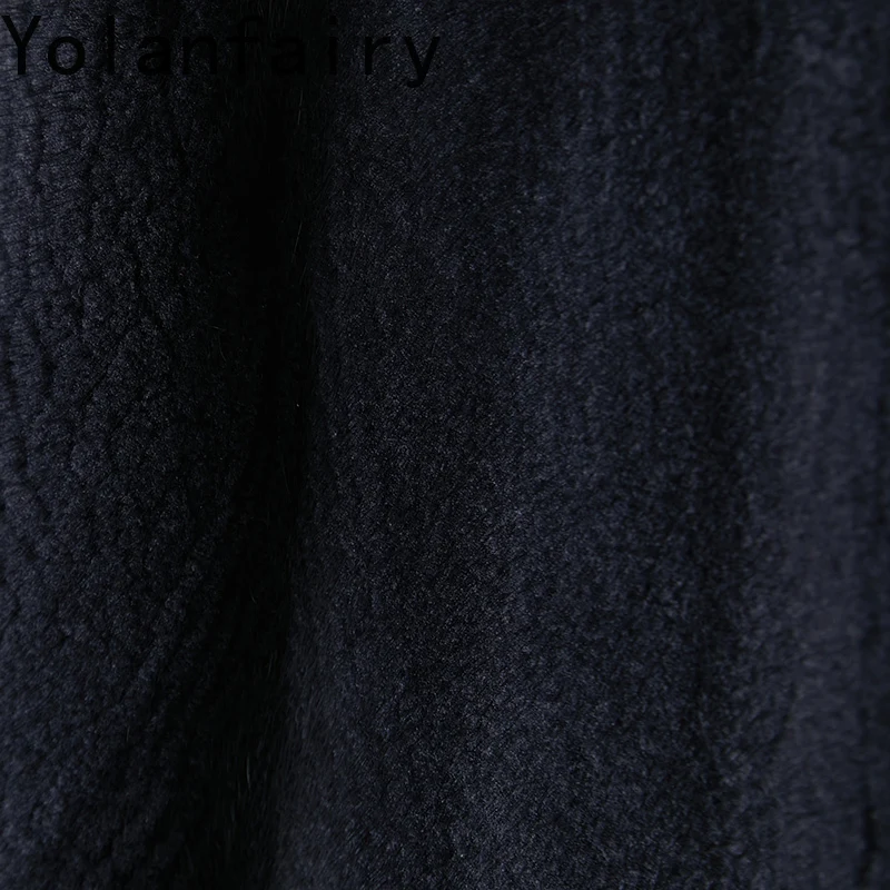 YOLANFAIRY Jesienno-Zimowe Kurtki z Naturalnego Futra Norki dla Kobiet, Luźny Krój, Okrągły Dekolt, Modne Okrycia Wierzchnie z Naturalnego Futra, Płaszcze Futrzane 2025