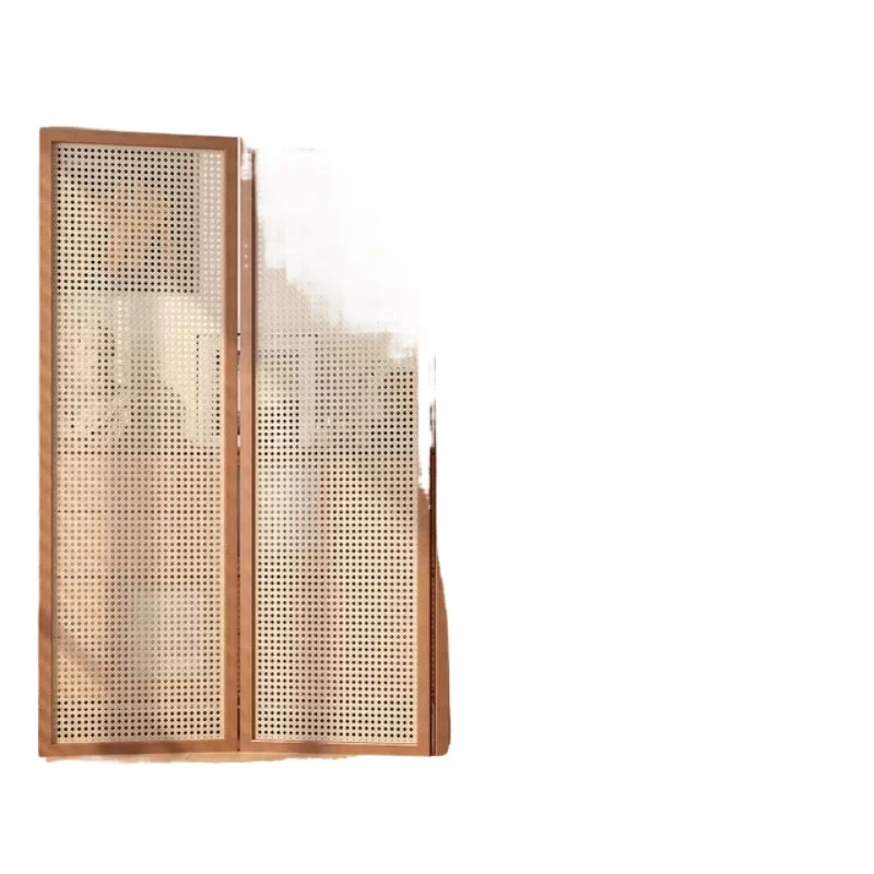 

New Chinese-style solid wood rattan screen partition living room bedroom shelter home