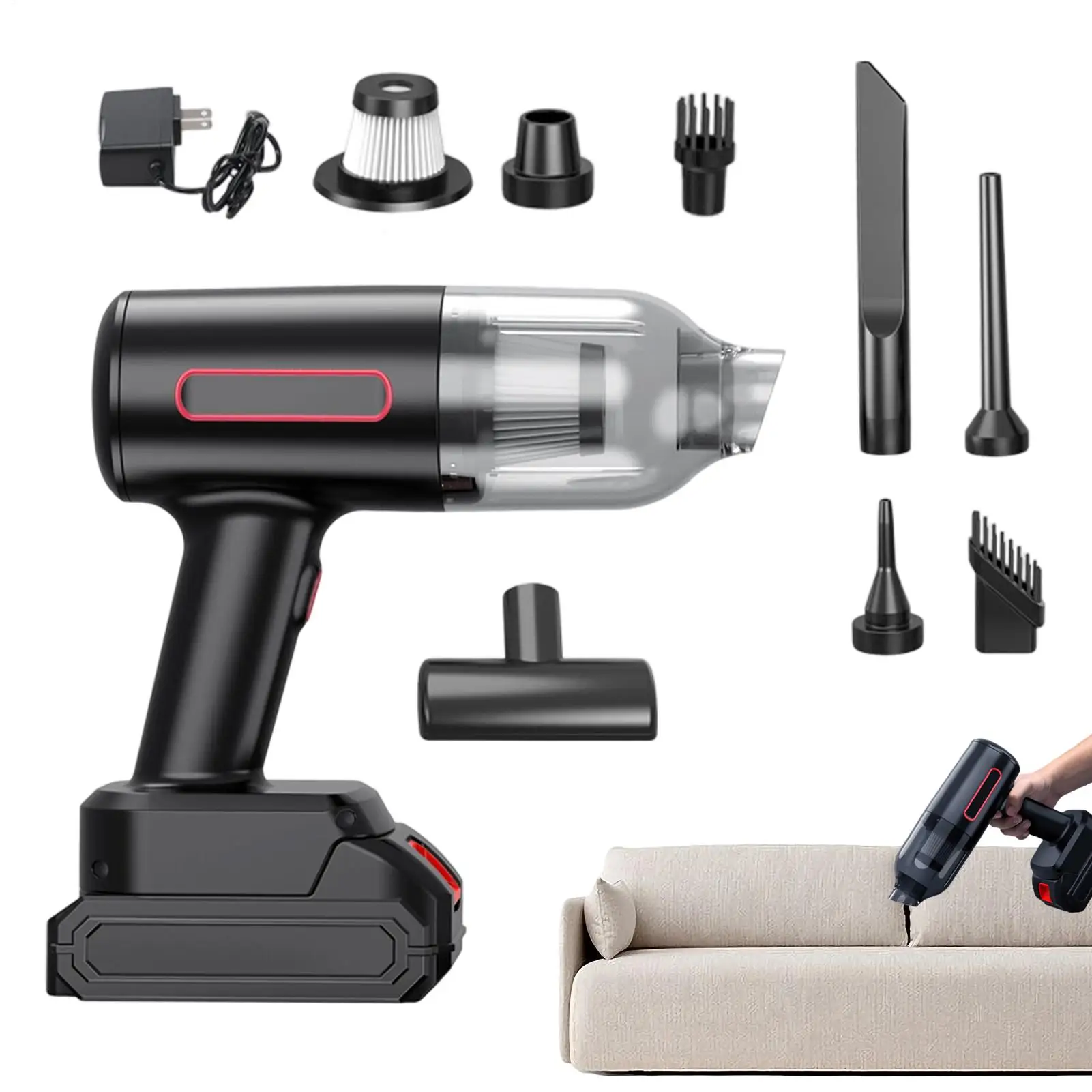 Portable car vacuum cleaner, multi-functional cordless vacuum cleaner for home use, handheld mini vacuum cleaner blowing vacuum