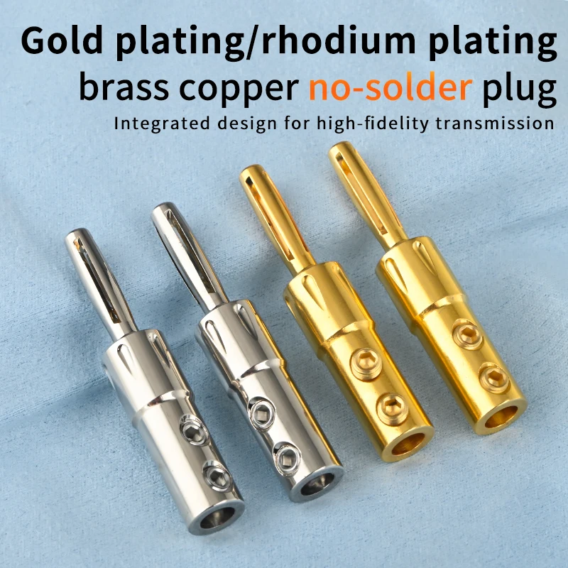 Integrated Banana Plug Silver-Plated Audio Speaker Without Soldering Speaker Power Amplifier Speaker Terminal Accessories