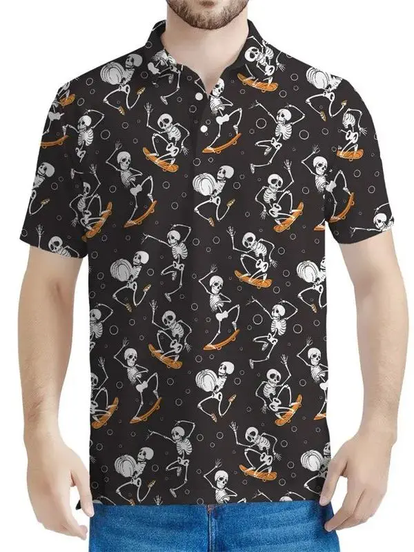 

Versatile Loose Men's irt 3D Digital Printing Faionable Urban Sle ort Sve Casual Wind Resistant Polyester Fabric