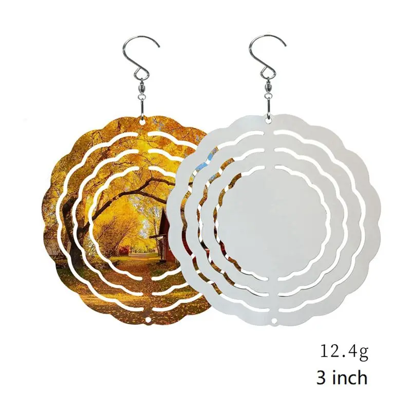 DT19 20 Pcs 3 Inch Sublimation Wind Spinner Blanks 3D Wind Spinners Hanging for Indoor Outdoor Garden Decoration DIY