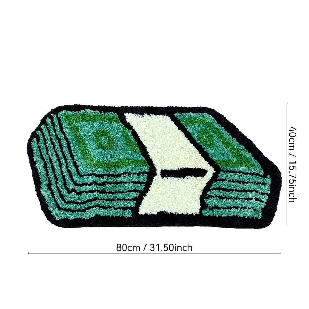 AGILESTAR Cash Stack Rug, Money Bundle Tufted Carpet, Soft Non Slip Floor Mat for Hip Hop Fans Bedroom Studio Street Style Decor