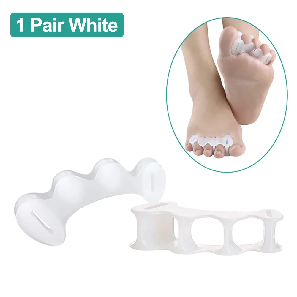 1 Paar Gel-Zehen-Finger-Separator aus hartem Silikon, 3 Löcher, Hallux Valgus, orthopädische Abstandshalter, Bunion überlappender Hammer, Fußkorrektor