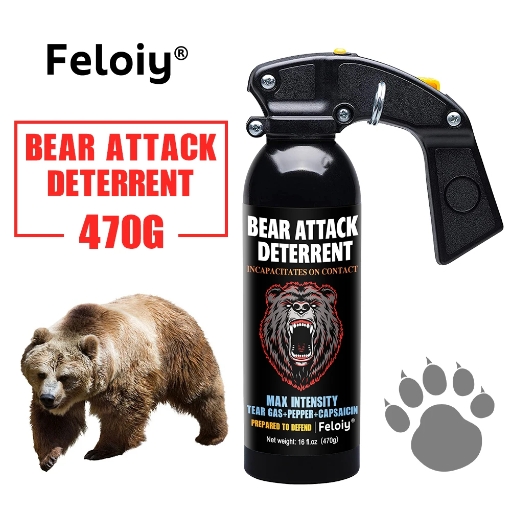 Bear Spray, Pepper Defense - 470ML, Maximum Strength Pepper Spray for Hiking, Camping, Outdoors, Self Defense