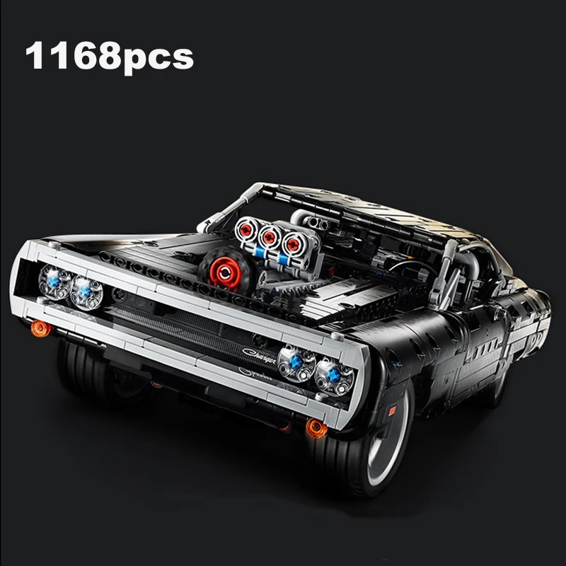 1168PCS Technical Dodge Charger Racing Car Model Building Blocks 42111 Bricks Toys in Movie Fast Furious Gift For Boys Kids