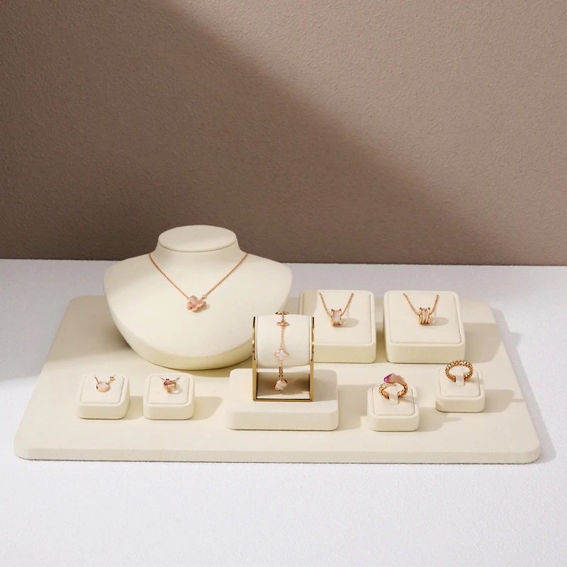 Oirlv Fashion Jewelry Display Set Shop Cabinet Display Prop for Necklace Display Bust Watch Ring Earrings Bangle Decoration Rack