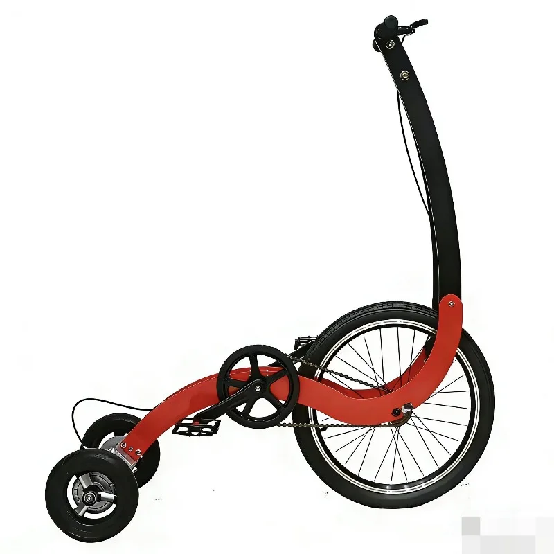 Foldable Standing 3 Wheel Fitness Bike, Semi Bicycle Type Ride Machine for Urban Daily Commute & Body Workout Training