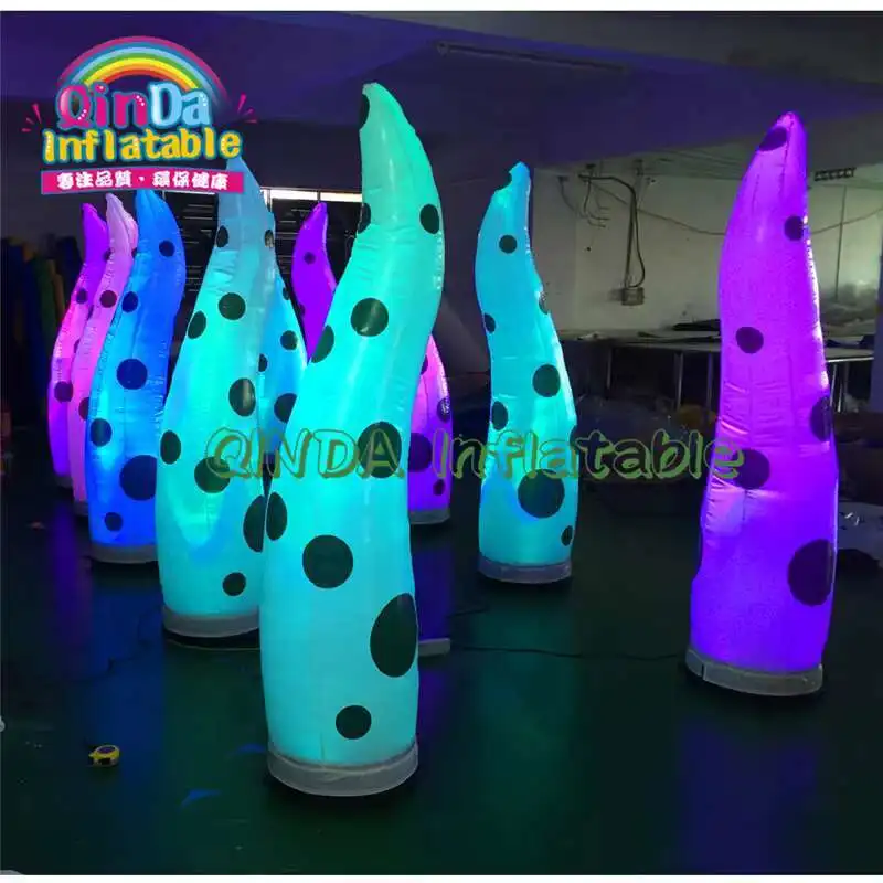 Bruiloft grond evenement decoraties kleur veranderende LED opblaasbare pijler, opblaasbare kolom, prisma opblaasbare lichttoren