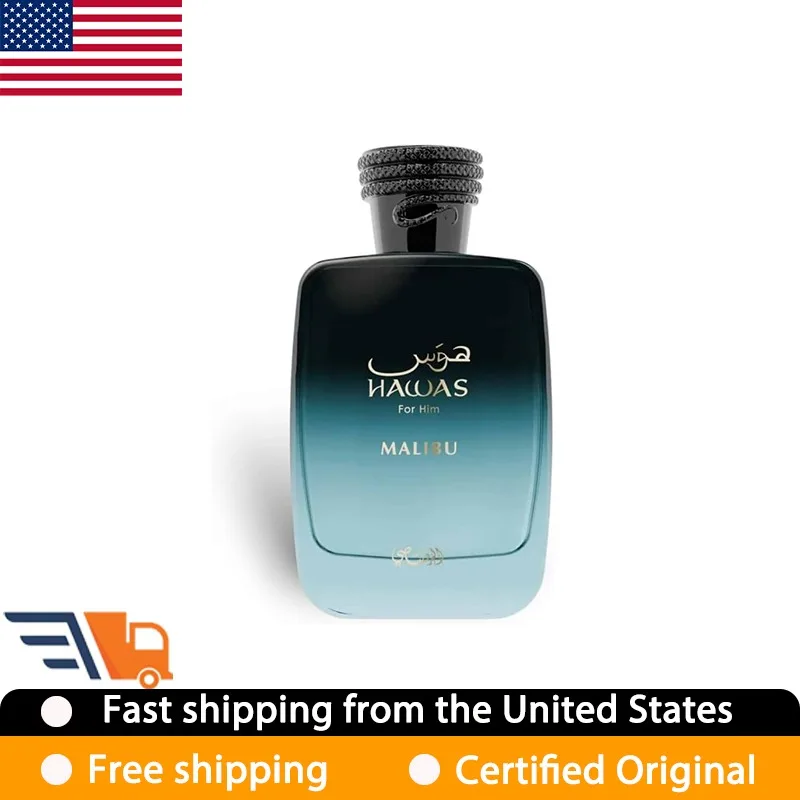 

RASASI Hawas MALIBU for Him Eau de Parfum Spray 3.4 Oz Original Arab Perfumes 100ML Lasting Aromatic Pheromones Perfume Cologne