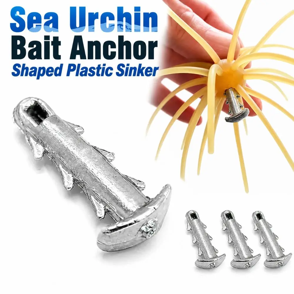 1PC Anti-Slip Sea Urchin Bait Anchor Shaped Sinker Stable with Locking Hook Sea Urchin Bait Hook Tool Integrated Plastic