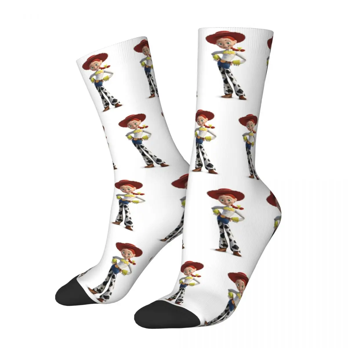 Toy Story 3 Jessie Socks Men Women Polyester Funny Happy Socks Novelty Spring Summer Autumn Winter Middle Tube Stockings Gifts