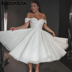 RODDRSYA Princesa Vestidos De Casamento para Mulher Sexy Querida Fora Do Ombro Vestidos De Noiva Elegante A-Line Tulle Vestidos De Novia Princesa Vestidos De Casamento para Mulher Sexy Querida Fora Do Ombro Vestidos De