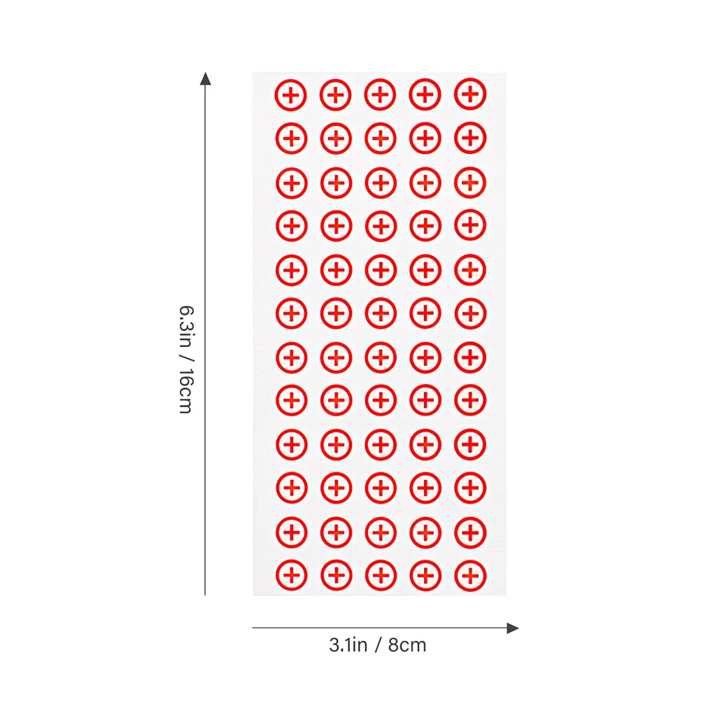 Power Polarity Stickers Red Blue Self Adhesive Labels For Electrical Devices Distribution Block Turret Warning